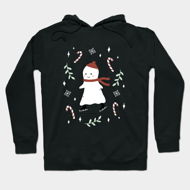 Ice Skating Ghost Hoodie by Little Spooky Studio